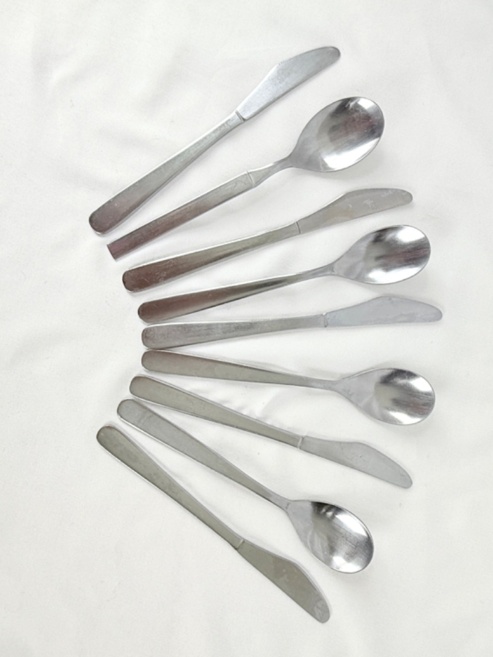 Vintage 9 pc Flatware Lot British Airways Stainless Steel Spoons and Knives